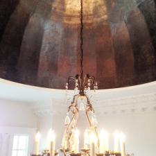 Faux metal ceiling dome